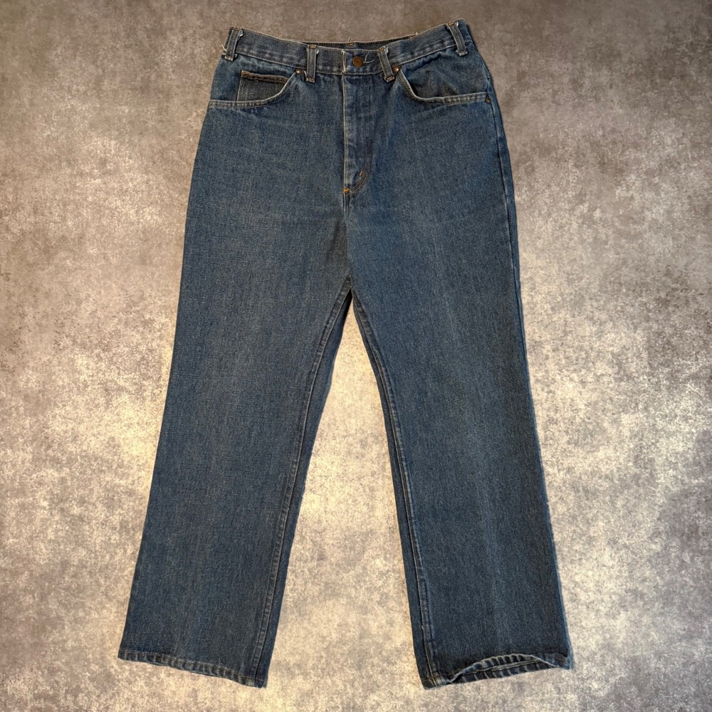 Vintage 70s JCPenney Plain Pockets Jeans Mens Straight Leg Scovill Zip 30x28